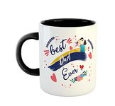 ASHVAH Best Dad Ever Ceramic Coffee Mug Best Gift for Father, Dad, Papa Birthday, Fathers Day, Anniversary - Black