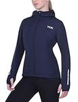 TCA Women's Running Softshell Jacket. Reflective Breathable Packable Jacket with Zip Pockets - Navy Blazer, M