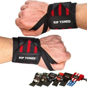 Rip Toned 18” Wrist Wraps - Wrist Straps for Weightlifting - Lift Better, Protect Wrist Pain - Adjustable, Durable, Machine Washable - Wrist Brace for Weightlifting - USPA Endorsed for Men & Women
