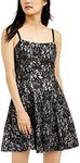 Speechless A-Line Dress Black US Size 3 Junior's Square-Neck Floral Lace