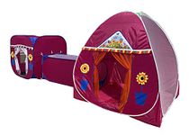 Home Cute Jumbo Size 3 in 1 Pop-Up Kids Play Tent House with Crawl Tunnel (Cube Tent and Igloo Tent Pink)