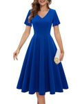 Bridesmay Women's Formal Wedding Guest Dresses A-line Modest Mother of the Bride Dress,Prom Homecoming Dress RoyalBlue L