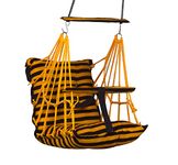 Toytoria® Swing for Kids Cotton Baby Swing Chair for Kids Baby's Children Folding and Washable 1-5 Years with Safety Belt/Home, Garden Jhula for Babies | Cradle | (I. Yellow Patta)