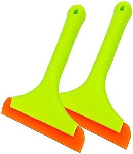 2pcs Silicone Squeegee for Shower Glass Door, Window Cleaning, Auto Water Blade, Water Wiper, Shower Squeegee, 5.9'' Blade and 7.5'' Long Handle for Car Windshield, Window, Mirror, Glass Door.