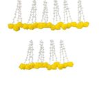 SHREYA-FASHION Tassel for Stage Decoration, Indian Wedding Haldi Marigold Lilly Tassel Hangings Yellow, White Lily, Marigold Artificial Flower (10 inch, Pack of 10, Flower Bunch)