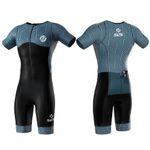 SLS3 Triathlon Suits Mens - Aerodynamic Sleeved Mens Tri Suit - Men Triathlon PRO FX Fabrics - Premium Mens Triathlon Suit - Lightweight Trisuit Triathlon Men (Sky Hex, Large)