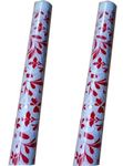 Hesch 9 Long Random Design Dastarkhan Roll for Food, Red On White Polythene Printed Plastic Dastarkhan Roll Disposable, Use and Throw Dastarkhan Roll Plastic for Floor and Table - Pack of 2