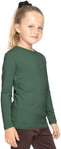 Girl's Long Sleeve Crew Neck Top Hunter Green Medium