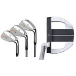 Pinemeadow 11264 Right-Handed 52/56/60-Degree Regular Steel Pre 3 Wedge Pack + Pinemeadow Golf Site 4 Putter (Men's, Right Hand)