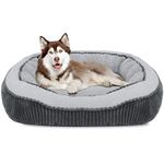 MIXJOY Large Dog Bed Washable(76x61cm), Super Soft Cosy Dog Beds Grey Pet Bed, Premium Grey Rectangle Puppy Bed for Small Medium Large Dogs, Ideal for Labrador, Chihuahua, Springer Spaniel, etc