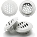 LRMYS for 30mm Hole Stainless Steel Round Mesh Hole Air Vent Cover, Inclined Plane Ventilation Grilles Louver Hole Cirvular Cover, White 4 Pack