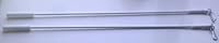 1 pair of Curtain Draw Rods 50cm long - white metal