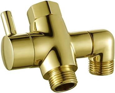Brass Shower Diverter Valve for Handheld Shower Head and Fixed Spray Head G1/2 3 Way Universal Bathroom System Component Replacement Part, Polished Gold