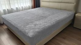 John Aird Teddy Fleece Fitted Bed Sheet Soft Warm Fluffy Thermal Bedding (Silver, Double)