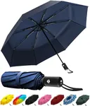 Rain-Mate Compact Travel Umbrella - Pocket Portable Folding Windproof Mini Umbrella - Auto Open and Close Button and 9 Rib Reinforced Canopy