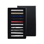 FINREZIO 10PCS Tie Clips Set for Men Tie Bar Clip Black for Regular Ties Necktie Wedding Business Clips with Gift Box