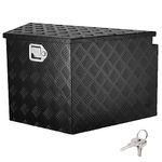 VEVOR Trailer Tongue Box, Aluminum Alloy Diamond Plate Tongue Box Tool Chest, Heavy Duty Trailer Box Storage with Lock and Keys, Utility Trailer Tongue Box for Pickup Truck, RV, Trailer, 33"x19"x18"