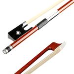 AMZZ Professional 1/2 Half Size Violin Bow, Brazilwood Ebony Frog Violin Arbor White Horsehair Violin Bow for Beginners and Students (1 2 Violin Bow)