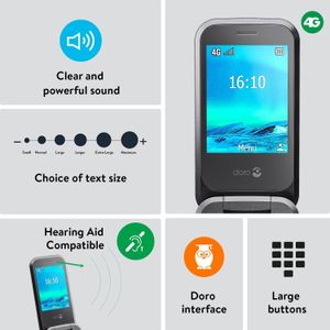 Doro 2800 Unlocked 4G Mobile Phone – Graphite