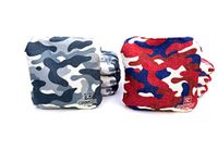 SC Cornhole Games Professional Dual Sided Cornhole Bags- 16 oz 6x6 w/Premium Resin Fill - Official Tournament Slide/Stick Pro Bean Bags - Regulation/Approved (Red Camo/Grey Camo)