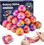 Galaxy Slime Party Favors for Kids, 24 Pack Stretchy, Non-Sticky, Mess-Free Slime for Stress Relief - Safe for Girls and Boys 3 4 5 6 7 8 - Classroom Rewards and Christmas Party Supplies