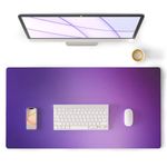 Colorful Star Large Desk Pad Protector Office Desk Mat for Keyboard and Mouse - 31.5" x 15.7" PU Leather Gradient Computer Pad Non-Slip Desk Blotter Pad for Office & Home - Blurred Purple & Blue