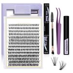 DIY Lash Extension Kit B&Q 280 PCS Individual Eyelash Extension Kit 0.07D 9-16MIX 30D 40D 50D Cluster Lashes Kit Lash Glue Remover and Applicators for Eyelash Extensions Beginners(Kit-30D+40D-0.07-C,9-16MIX)