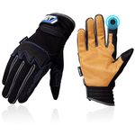 Work Gloves for Men, HPHST Professional Work Gloves Mechanic Touchscreen Working Construction Glove Durable for Men and Women 1 Pair (X Large)