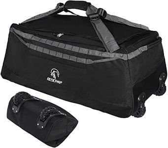 REDCAMP Duffle Bag with Wheels, Large Foldable Travel Duffel Bag Luggage with Rollers，Black,85L/120L/140L, Black-140l, 140L