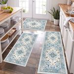 Pauwer Boho Kitchen Rug Sets 3 Piece Farmhouse Kitchen Runner Rugs and Mats Non Skid Kitchen Mats for Floor Washable Kitchen Floor Mat Carpet Runner for Hallway Laundry Room