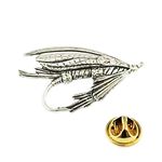 Large Fishing Fly Pewter Lapel Pin Badge