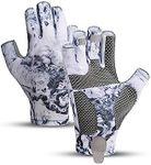 SUJAYU Fishing Gloves Men & Women, Sailing Gloves Kayak Gloves Paddling Gloves Rowing Gloves, UV Gloves Sun Gloves Sun Protection Gloves Fly Fishing Accessories (White, Large)