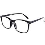 DOOViC Blue Light Blocking Reading Glasses Black/Square Lens Large Frame Computer Readers Glasses for Men/Women +1.5