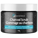 M3 Naturals Charcoal Scrub Face Foot & Body Exfoliator Infused with Collagen and Stem Cell - Natural Exfoliating Salt Body Scrub for Toning Skin Cellulite Skin Care Body and Face Scrub Exfoliator