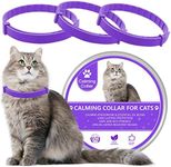 Wustentre 3 Pack Calming Collar for Cats, Cat Calming Collars, Cat Pheromones Calming Collar, Adjustable Cat Anxiety Collar for Cats and Kittens Stress Reliever Relaxing Comfortable Collar (Violet)