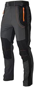 Kuseeker Mens Stretch Work Hiking Pants Quick Dry Lightweight Waterproof Outdoor Travel Climbing Fishing Pants, Gray, 34