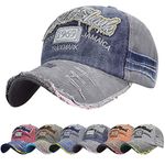 UMIPUBO Baseball Cap Classic Sports Casual Plain Sun Hat Unisex Adjustable Rock Shark Vintage Distressed Cotton Baseball Caps Edge Grinding Do Old Hat (Gray, One Size, one_Size)