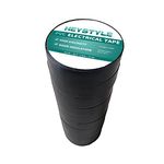 HEYSTYLE 10 Rolls PVC Electrical Tape, 3/4 in x 30 ft, Flame Retardant and Waterproof, Strong Adhesive Insulation Tape, UL Listed–Rated for Max. 600V and 80°C Use (Black)