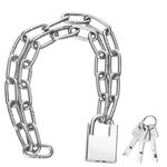 304 Stainless Steel Chain Link, 5mm x 80cm Heavy Duty Chain Links, Motorbike Lock with Padlock Chain Links, High Security Chain, Bike Locks Chains for Motorbike Bicycle Scooter Lock Chain