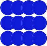 Coopay 12 Pieces Home Air Hockey Pucks 2.5 Inch Heavy Replacement Pucks for Game Tables Equipment Accessories, 12 Grams (Blue)