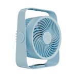Zebronics Heat Buster 300, Portable Desk Fan, Upto 13h Backup, 3600mAh Rechargeable Battery, 360° Rotatable Fan, 4 Speed + 1 Breeze Mode, Wall-Mountable, for Travel, Office, Home (Blue)