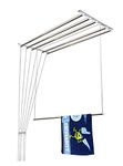 homWell Stainless Steel Heavy Duty (6 Pipe X 6 Feet) UV Protected Nylon Ropes Individual dropdown Ceiling Cloth Dryer/Cloth Hanger/Cloth Drying Stand for Balcony/Clothes Stand for Drying