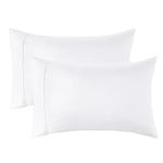 Bedsure King Size Pillow Cases Set of 2 - White Brushed Microfiber Pillowcases 2 Pack, Super Soft Pillow Case Cover with Envelop Closure, 20x36 Inches