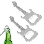 2 Pcs Bottle Opener Guitar, Small Beer Opener Guitar Bottle Opener for Daily Use Home Pub Bartenders Waiters, Metal Gifts Gadgets Novelty Bottle Openers