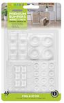 UCRAVO 48Pcs Premium Adhesive Clear Bumper Pads Variety Pack, Round and Square Rubber Feet for Electronics, Cutting Boards, Cabinet Stoppers, Drawers, Furniture, Noise Damper Surface Protectors