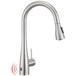 CREA Sensor Touchless Kitchen Tap with Pull Out Sprayer, Pull Out Kitchen Tap Infrared Sensor, Kitchen Mixer Tap Automatic Sensor, 360° Swivel Kitchen Tap with 3 Function Sprayer, Stainless Steel