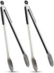 Premium Locking Grill Tongs Set of 2-16 inch Heavy Duty Long Kitchen BBQ Tongs for Barbecue Cooking Grilling, Stainless Steel & Dishwasher Safe