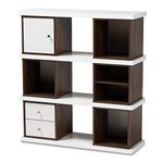 Baxton Studio Bookcases, White/Walnut