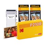 KODAK Mini 2 Retro 4PASS Portable Photo Printer (2.1x3.4 inches) + 68 Sheets Bundle, Yellow