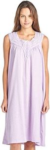 Casual Nights Women's Fancy Lace Trim Sleeveless Nightgown - Dot Purple - X-Large